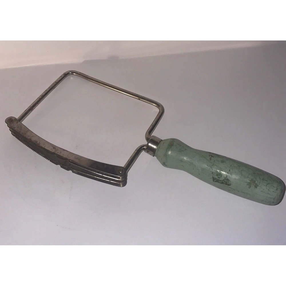 Vintage Green Wooden Handle Pastry Dough Cutter